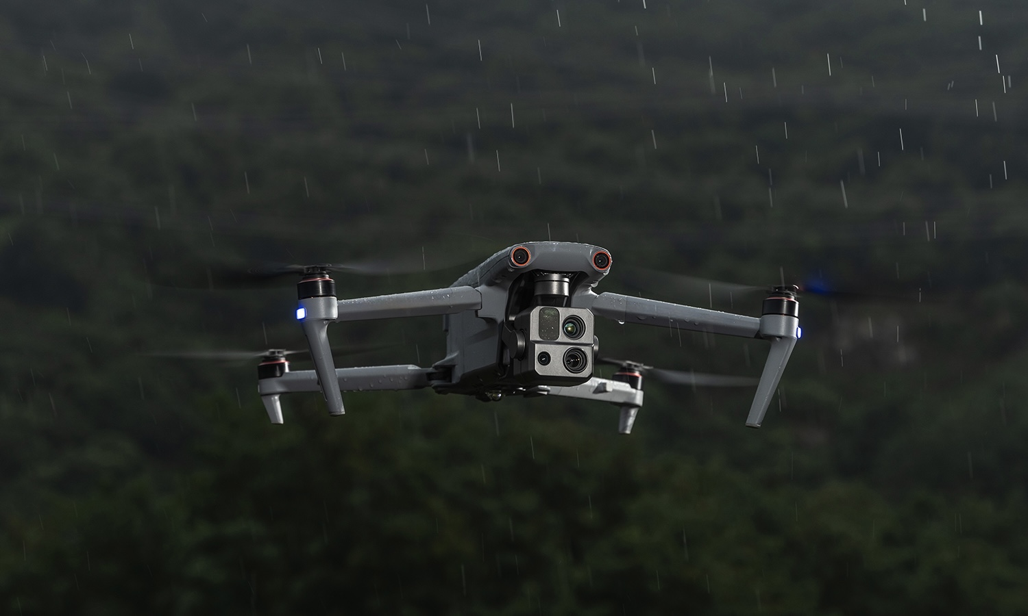 Drone in flight demonstrating precision hovering capability for inspection operations