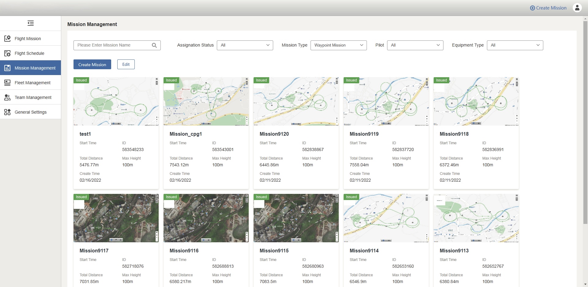 Drone mission flight path planning over terrain with waypoint markers